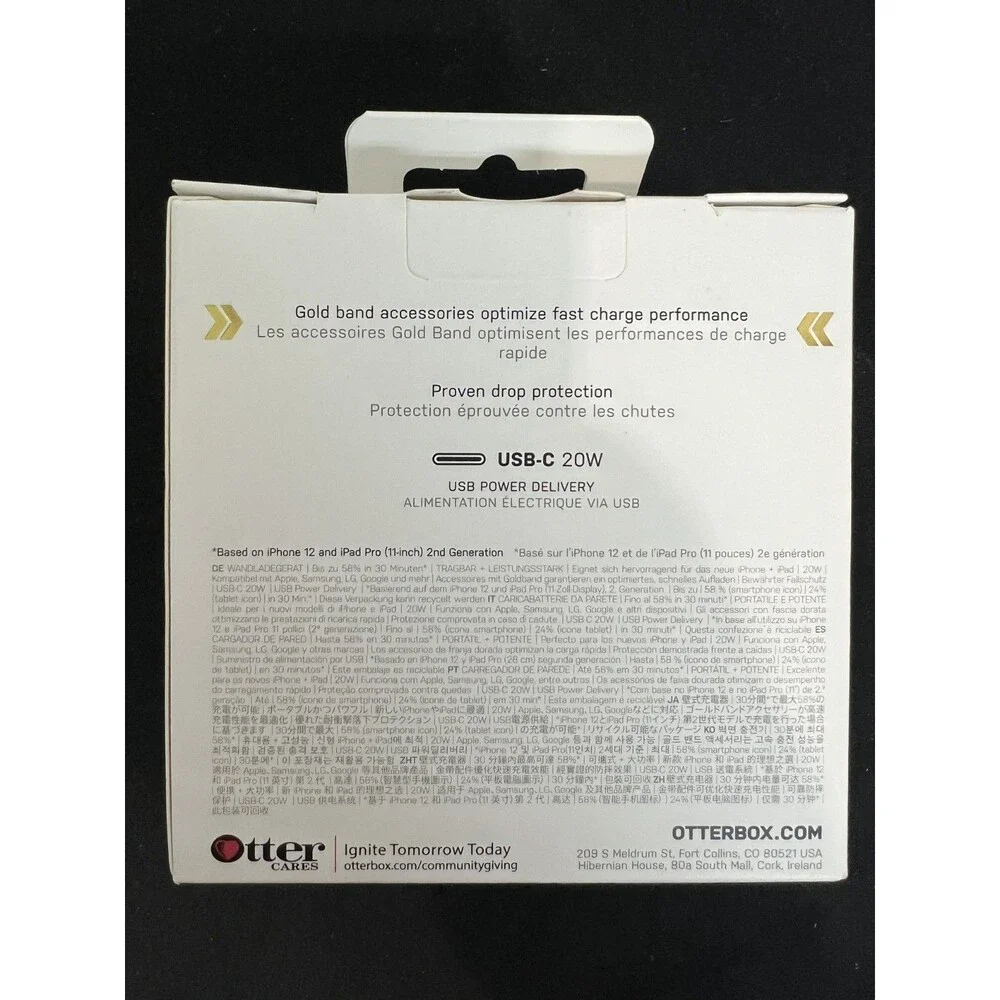 OtterBox 20W USB‑C Fast Charge Wall Charger – Open Box – iPhone iPad Samsung